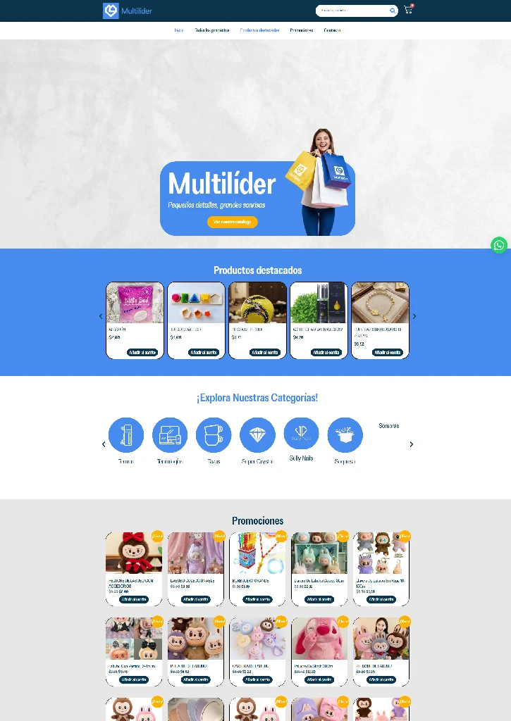 Sitio web e-commerce WordPress para Multilíder