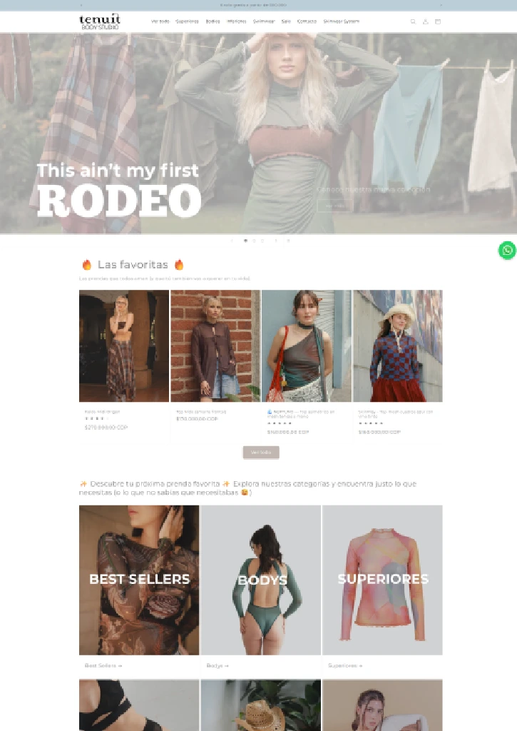 Sitio web e-commerce WordPress para Tenuit Lingerie
