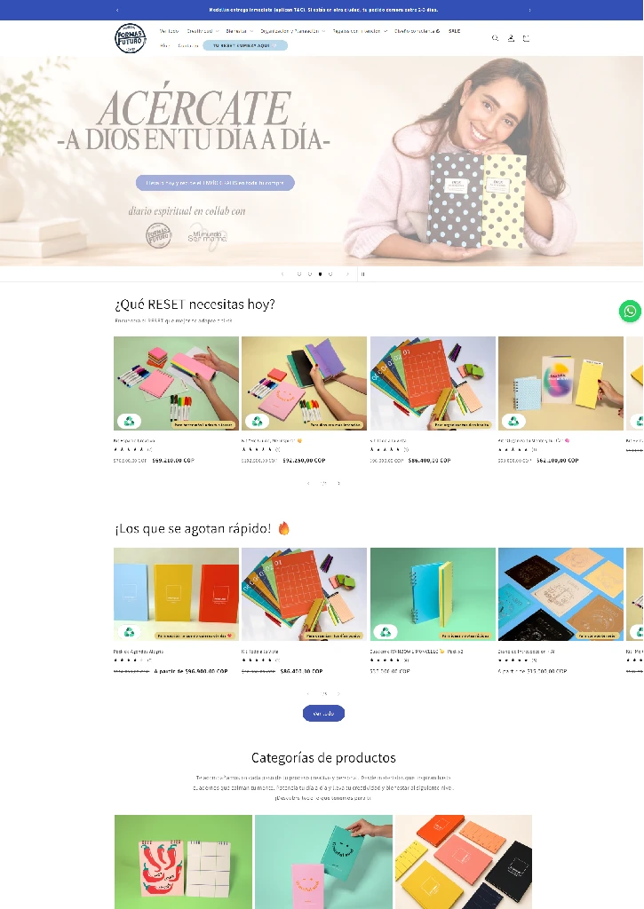 Sitio web e-commerce WordPress para Formas Futuro