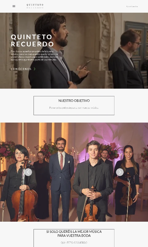 Sitio web para agrupación musical Quinteto Recuerdo